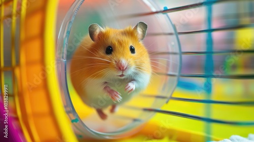 Cute Hamster in a Wheel photo