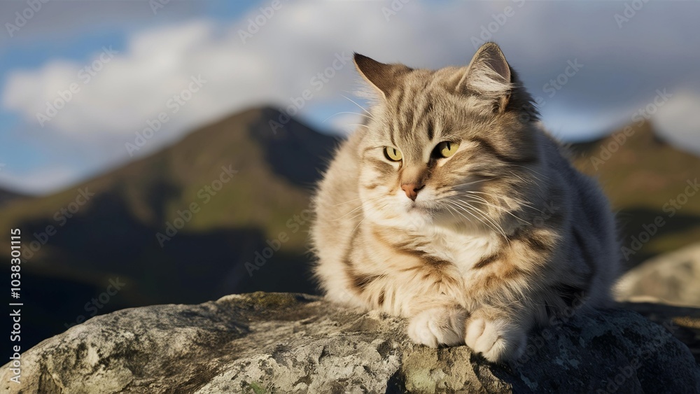 cat on a rock