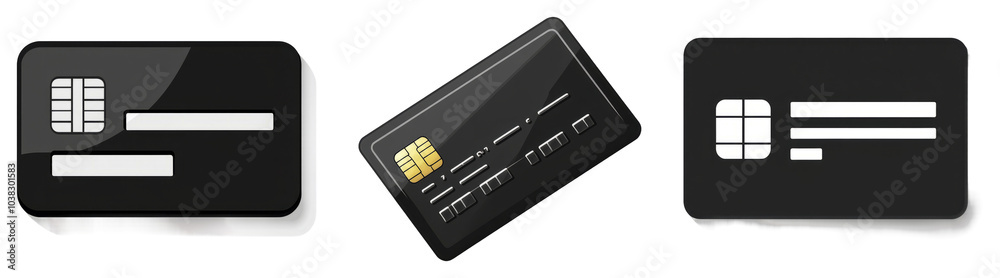 Realistic credit cards isolated on transparent background perfect for finance-related product designs or bank advertisements Realistic credit cards isolated on transparent background perfect for finance-related product designs or bank advertisements