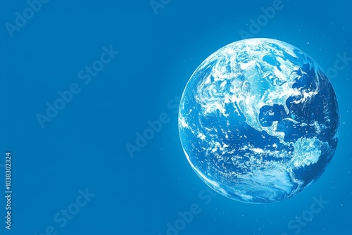 Wallpaper Mural A vibrant depiction of Earth against a blue background, showcasing the planet in a captivating, digital style. Torontodigital.ca