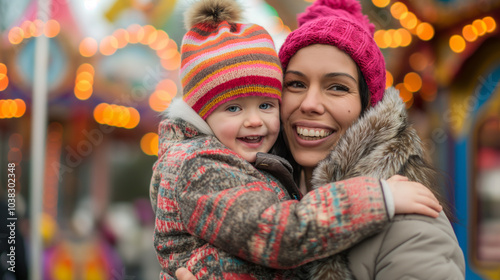 Mother and child at a carnival