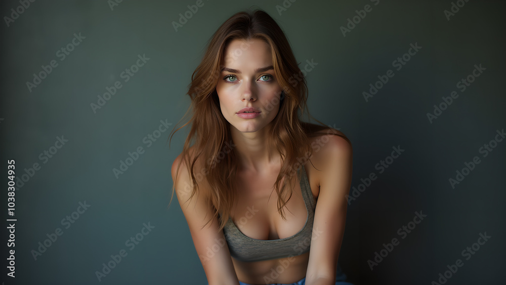Sitting on a Stool, Leaning Forward Straight into the Camera Sitting on a Stool, Leaning Forward Straight into the Camera