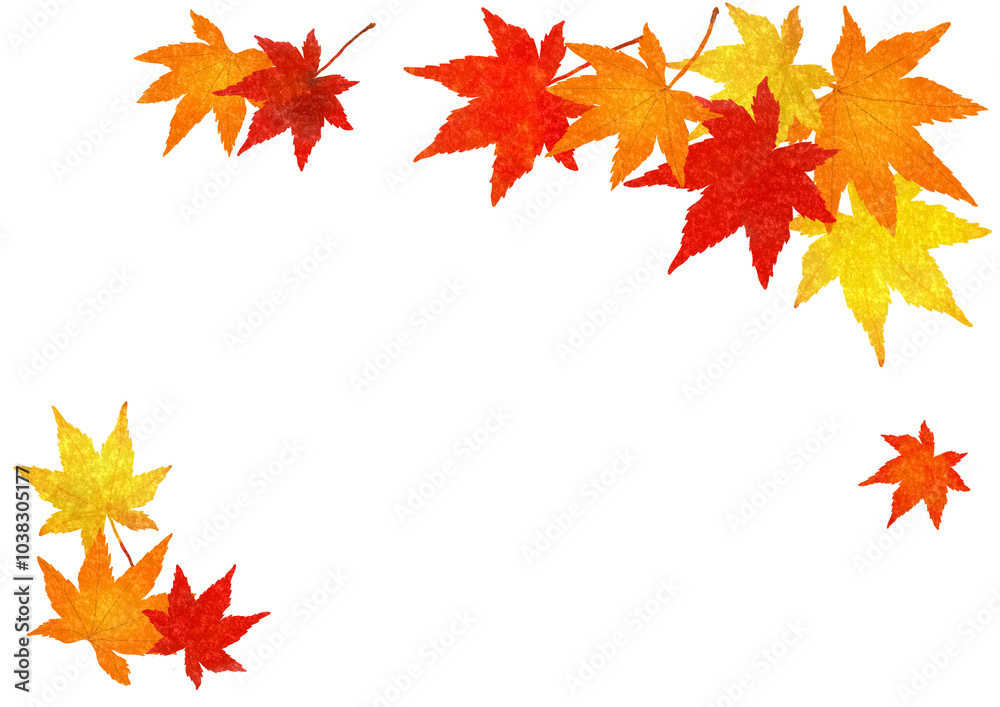 紅葉したもみじのフレーム