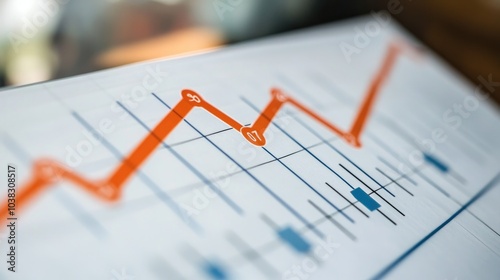 Graph with an orange line showing upward trend