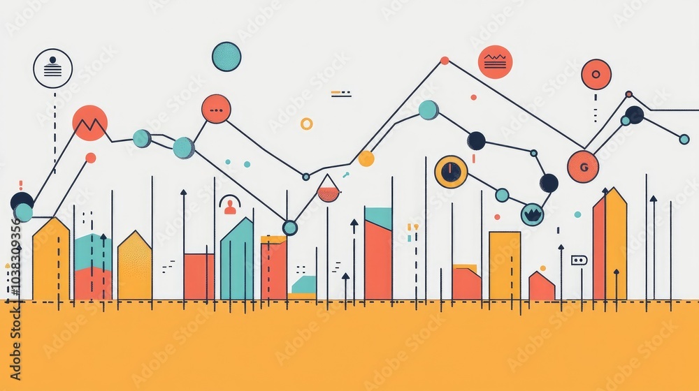 Naklejka premium Abstract Financial Growth Chart
