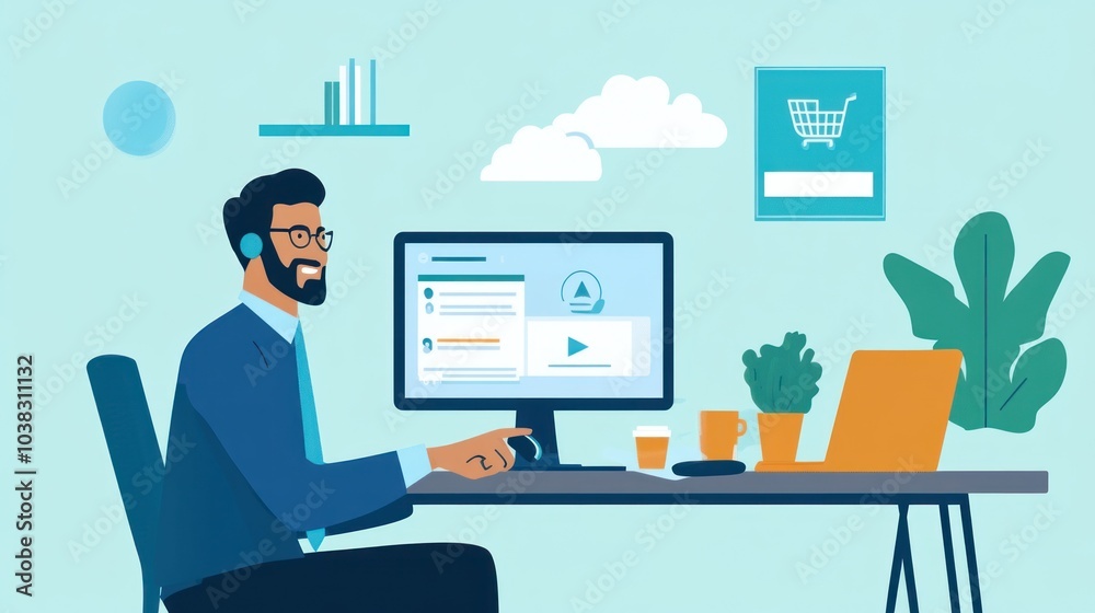 Customer Support Representative Using a Computer Customer Support Representative Using a Computer