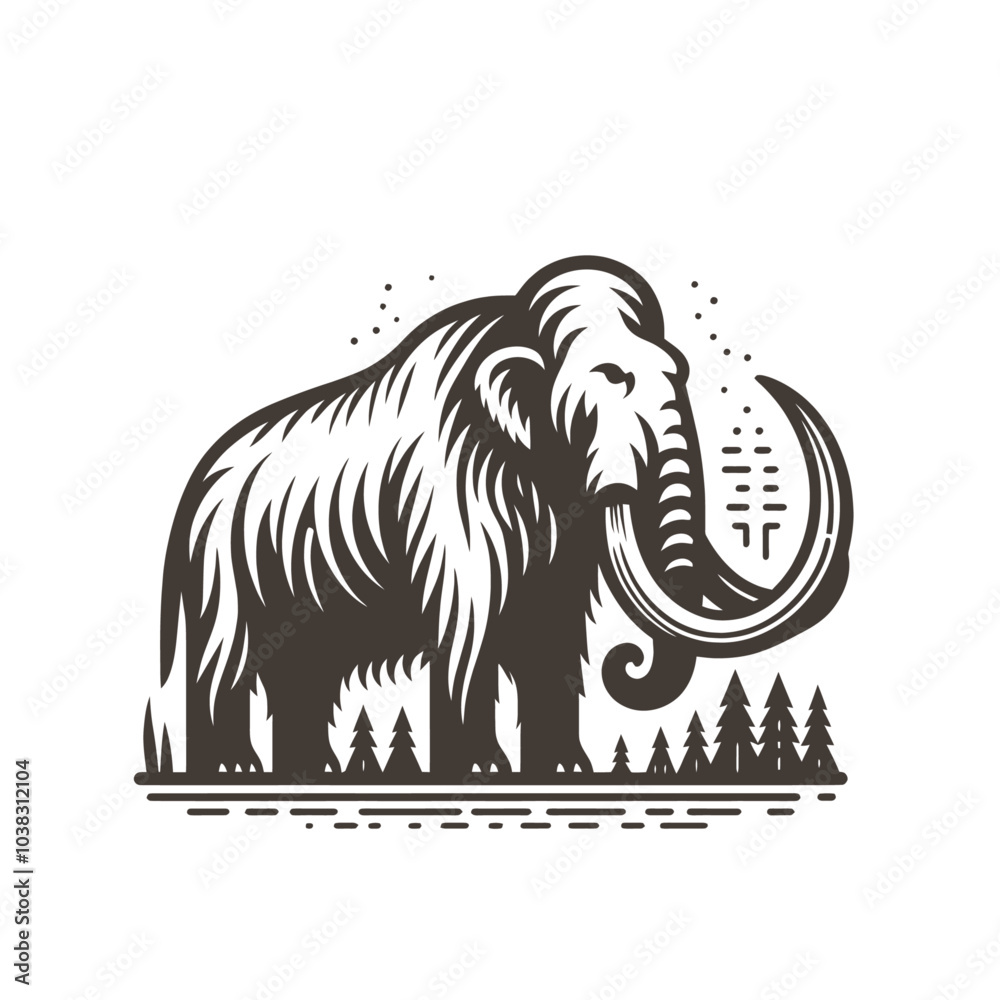 Fototapeta premium mammoth isolated vector illustration