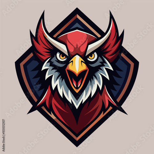 Eagle head silhouette vector illustration, head stylized logo for esport and others