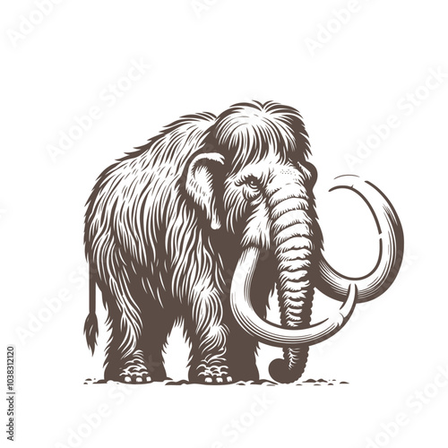 mammoth isolated vector illustration