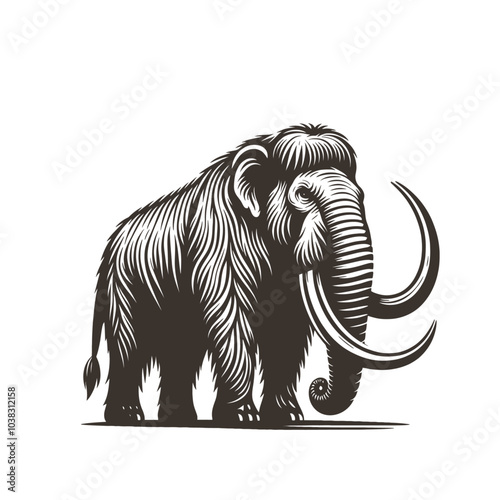 mammoth isolated vector illustration