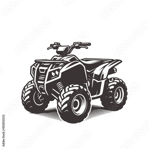 quad bike. extreme sport vehicle modern vector isolated illustration