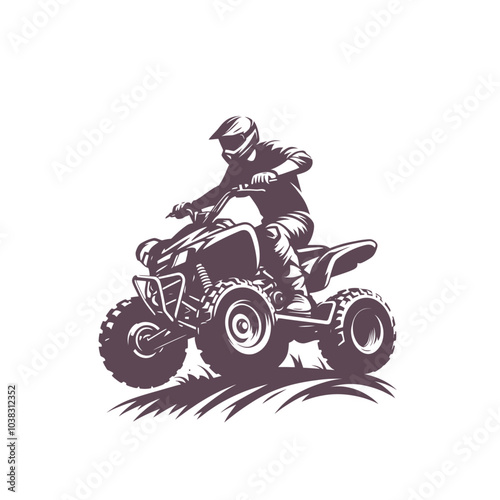 quad bike. extreme sport vehicle modern vector isolated illustration