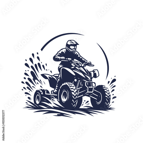 quad bike. extreme sport vehicle modern vector isolated illustration