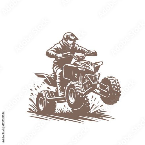 quad bike. extreme sport vehicle modern vector isolated illustration