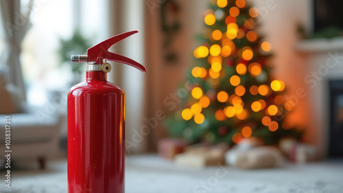 Fire extinguisher for christmas photo