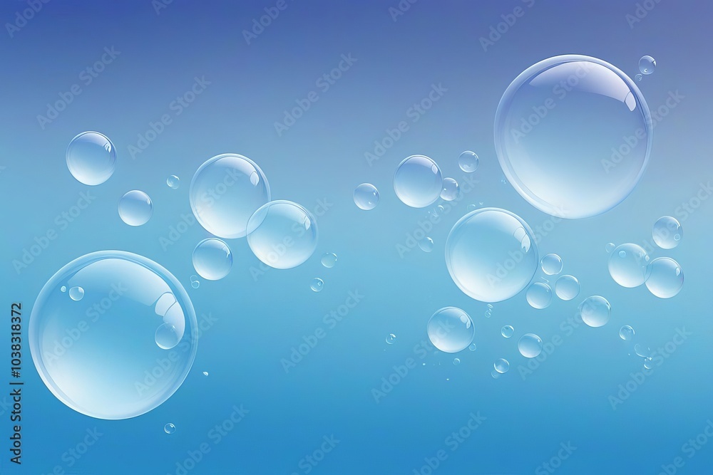 Aqua sphere reflects light, creating shiny bubbles in clear water Aqua sphere reflects light, creating shiny bubbles in clear water