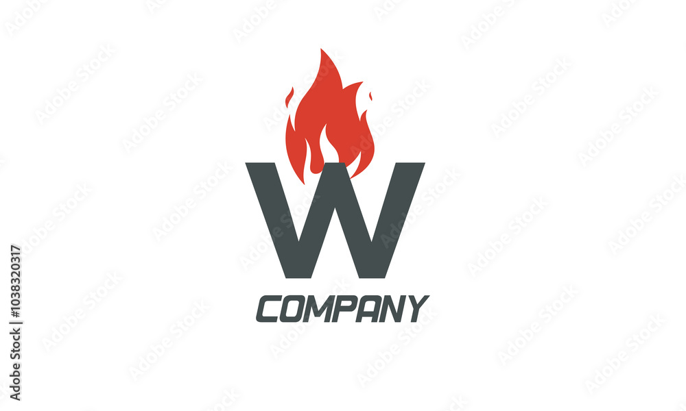 fire flames W red letter alphabet logo icon design with LIGHT BLACK color for business and company fire flames W red letter alphabet logo icon design with LIGHT BLACK color for business and company