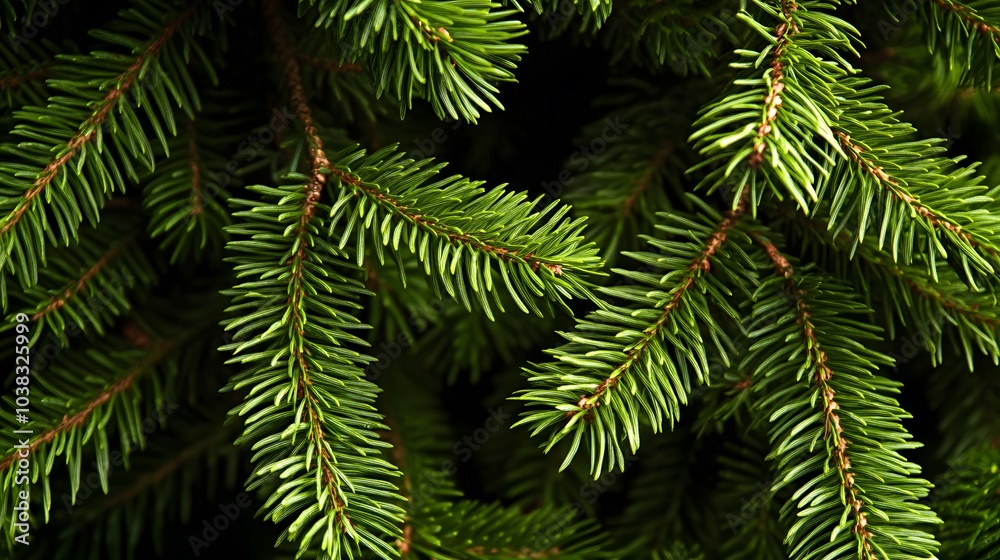 Close-up of Lush Green Pine Tree Branches Close-up of Lush Green Pine Tree Branches
