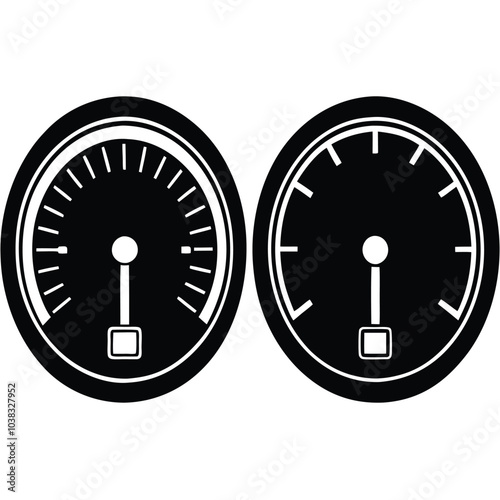 Fuel Gauge Icon vector silhouette.