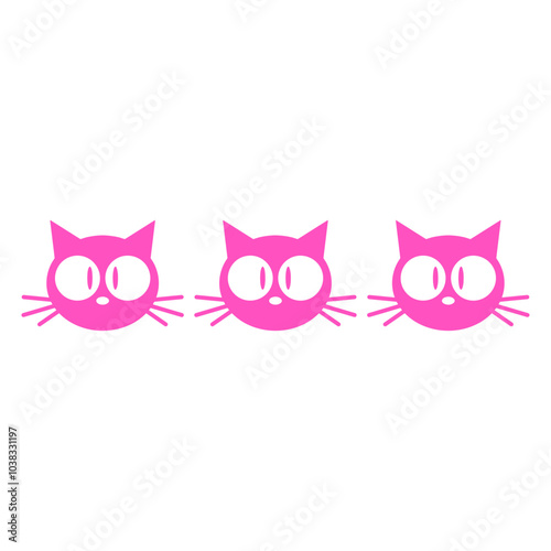 3 Cats Team Three Friends Crew Group Adorable Cat Looks Happy Sweet Little Smile Face Kitten Pets Funny Cartoon Cute Lovers Comic Fun Love Kittens Adorable Feline Playful Kitties Fur Baby Paw Owners