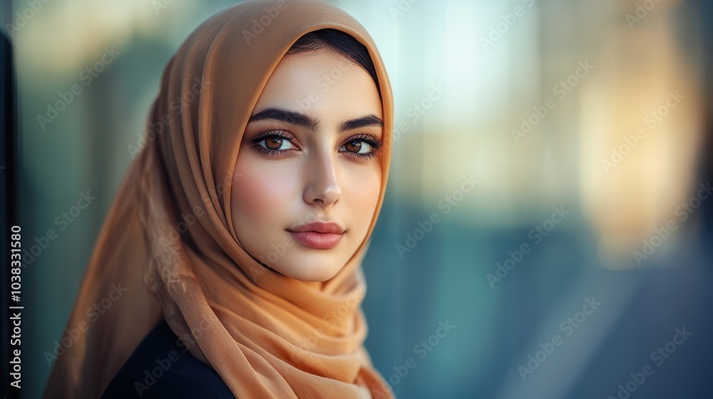 A woman wearing a hijab and a black top, a simple yet elegant outfit A woman wearing a hijab and a black top, a simple yet elegant outfit