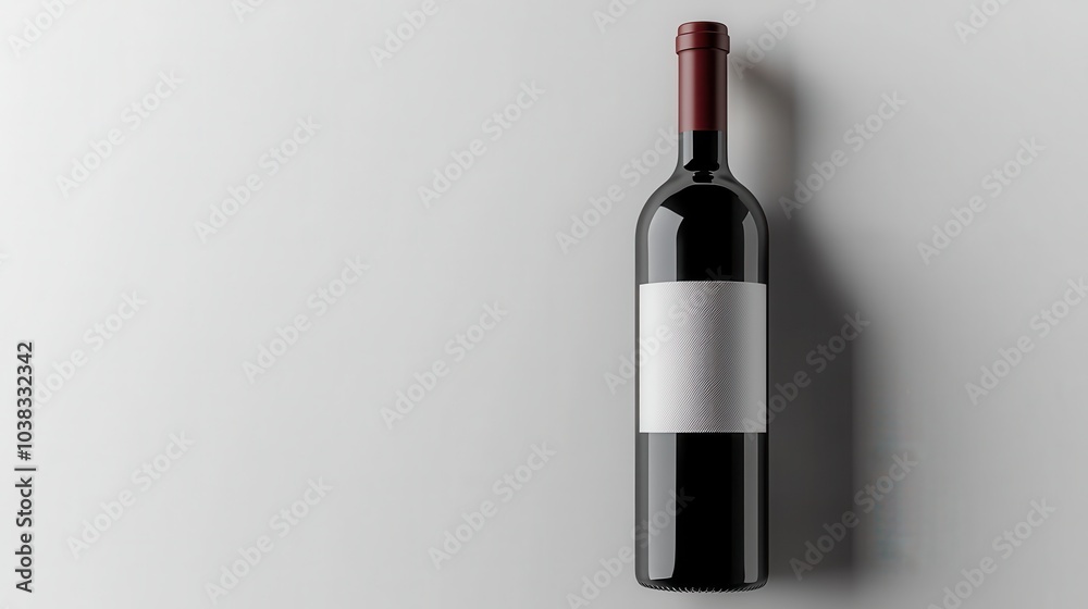 Elegant Red Wine Bottle on Minimalist Background Elegant Red Wine Bottle on Minimalist Background