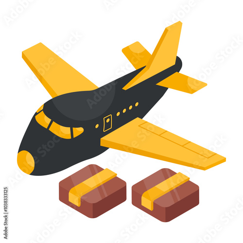 Unique design icon of air cargo

