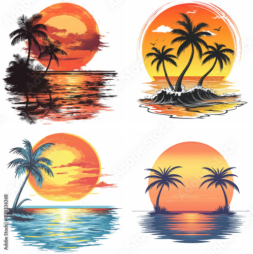 sunset beachside palm trees clipart of beach scene red sunset beach sunset beach California sunset