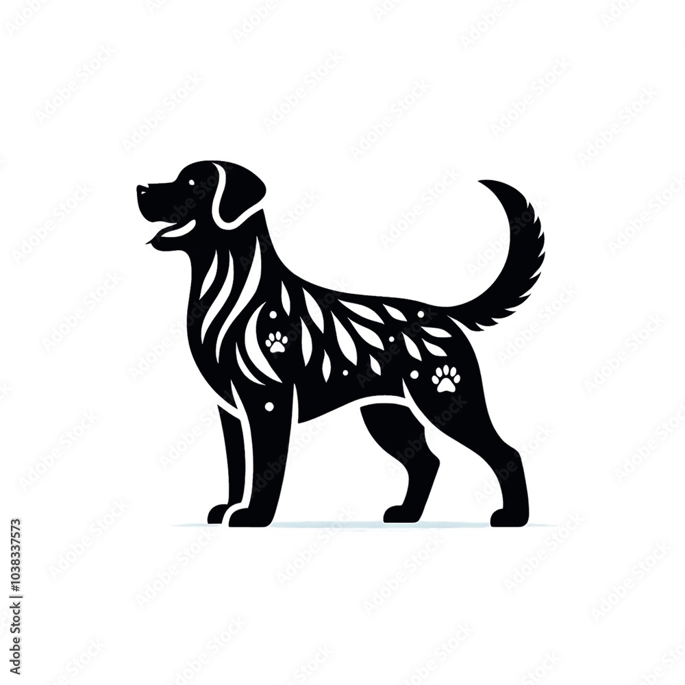 Obraz premium Dog silhouette vector and design 