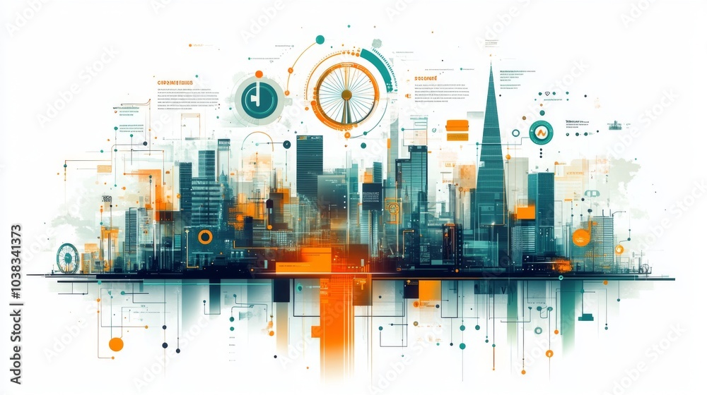 Obraz premium Circular Credit for Sustainable Microenterprises in Professional Illustration Concept 500px169TealOrangeBrown
