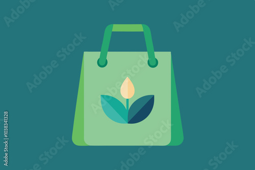 Eco-friendly reusable bag vector illustration