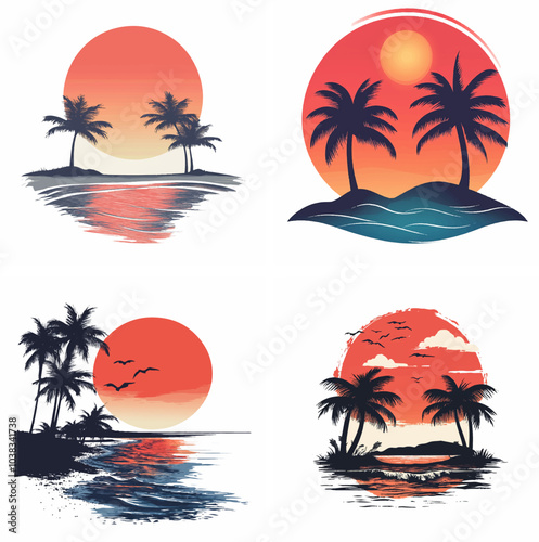 sunset beachside palm trees clipart of beach scene red sunset beach sunset beach California sunset