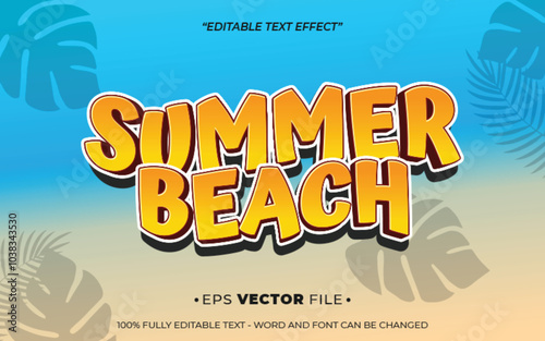 summer beach text effect editable vector 3d