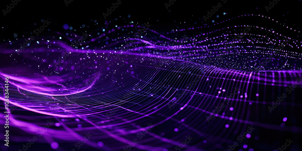 Fototapeta premium A purple wave with a lot of dots in it