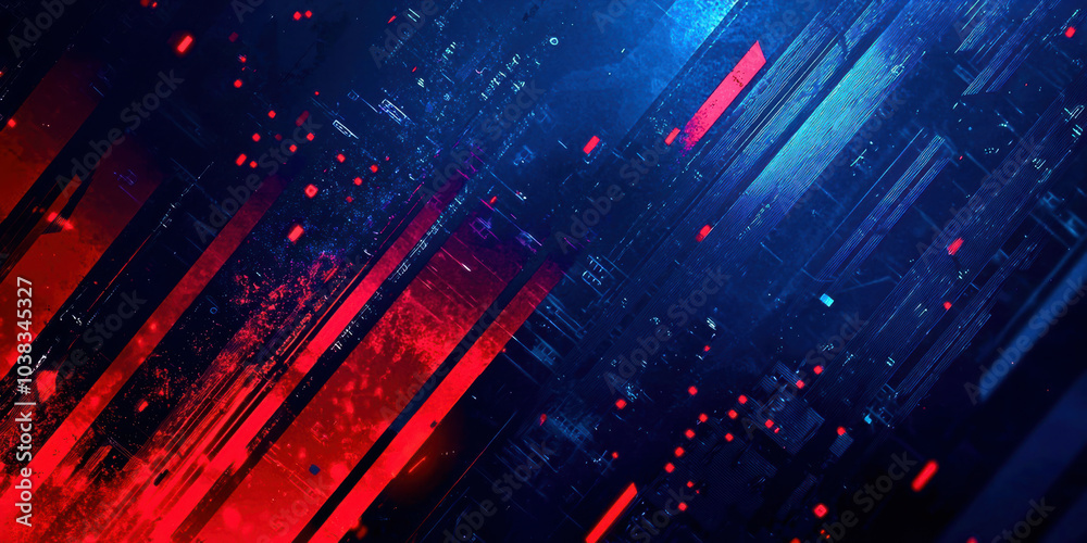 A blue and red background with a lot of red lines A blue and red background with a lot of red lines