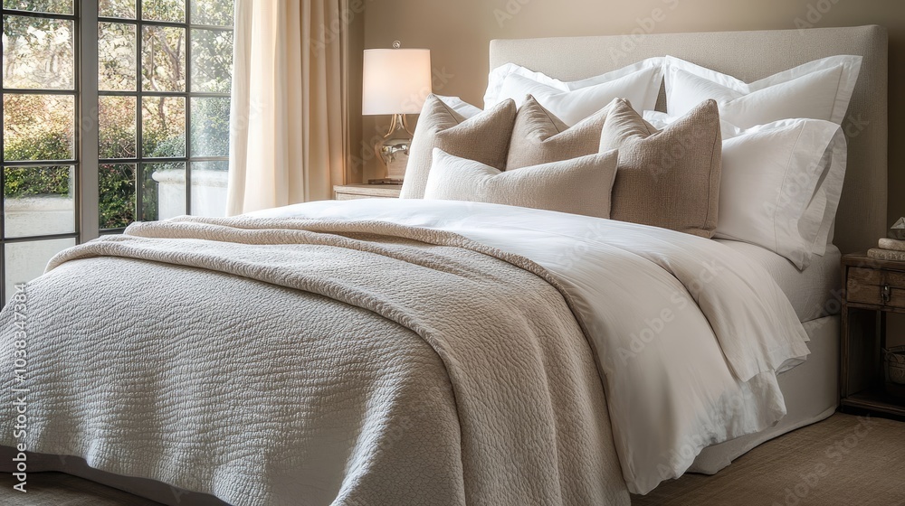 Cozy and Elegant Bedroom with Soft Bedding Cozy and Elegant Bedroom with Soft Bedding