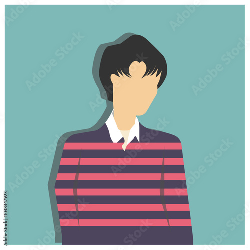 Hipster style with cartoon man with beard over blue background