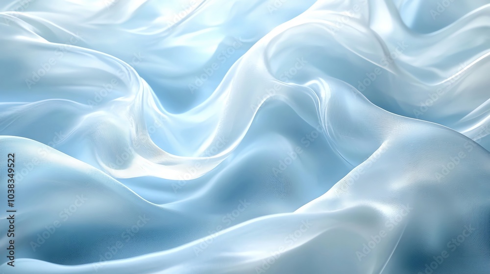 Fototapeta premium Gentle Waves of Blue and White Swirl in Harmony