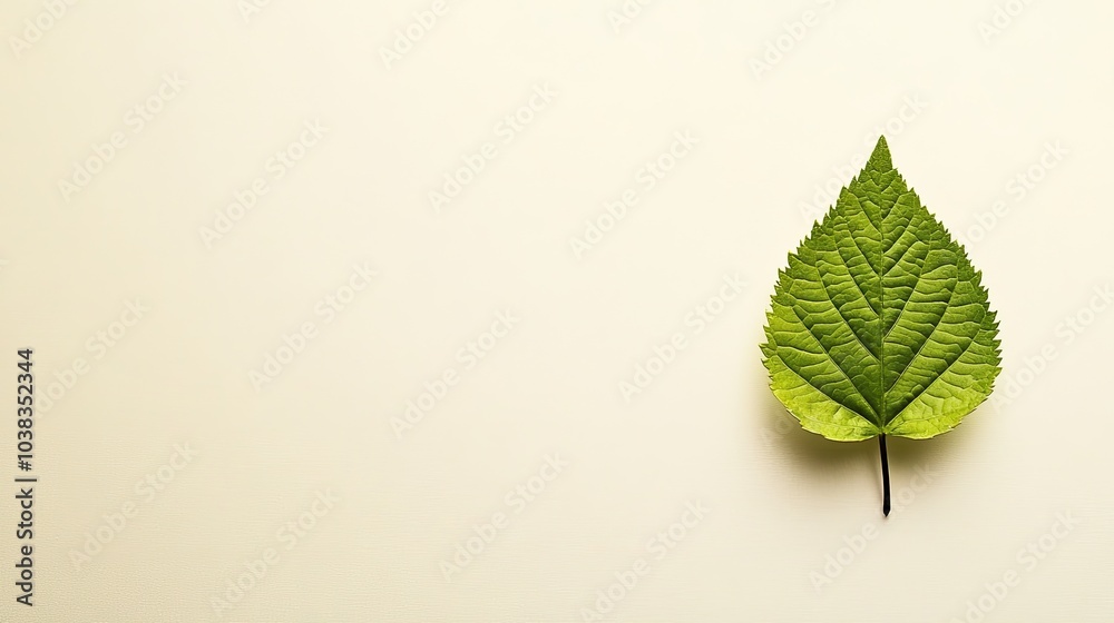 Fototapeta premium Vibrant Green Leaf on Soft Background