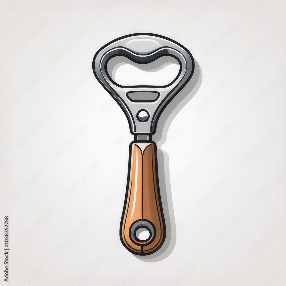 Wooden Handle Bottle Opener Vector Icon. Hand Drawn Illustration for Kitchen Tools, Beverage Accessories, or Barware Concepts. Ideal for Product Design, Infographics, or Instructional Use Wooden Handle Bottle Opener Vector Icon. Hand Drawn Illustration for Kitchen Tools, Beverage Accessories, or Barware Concepts. Ideal for Product Design, Infographics, or Instructional Use