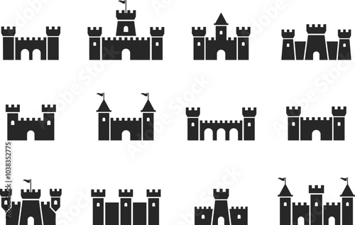 Set of castle, Kingdom icon set EPS10