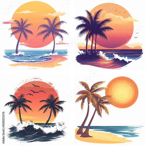 sunset beachside palm trees clipart of beach scene red sunset beach sunset beach California sunset