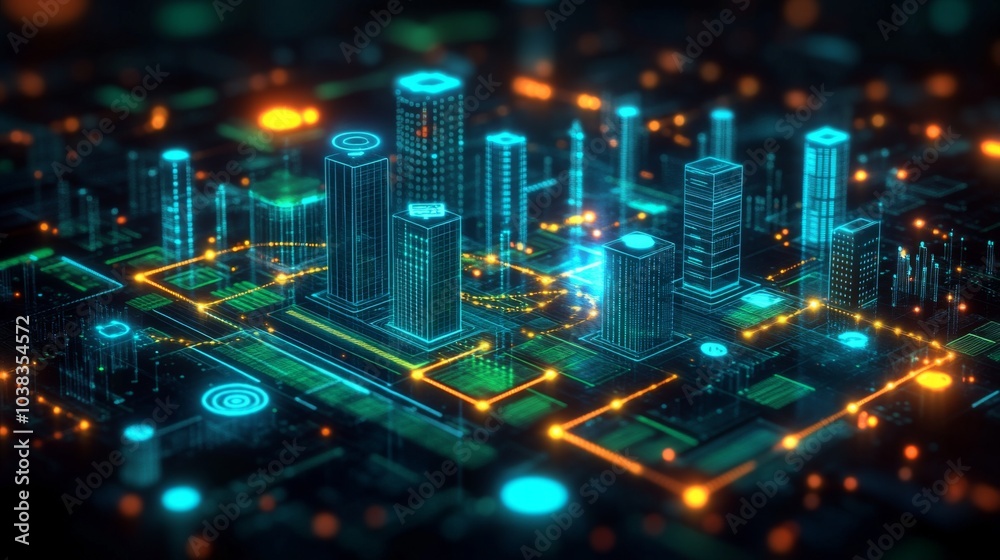 Professional IoT Supply Chain Finance illustration in Blue Green Gold Professional IoT Supply Chain Finance illustration in Blue Green Gold