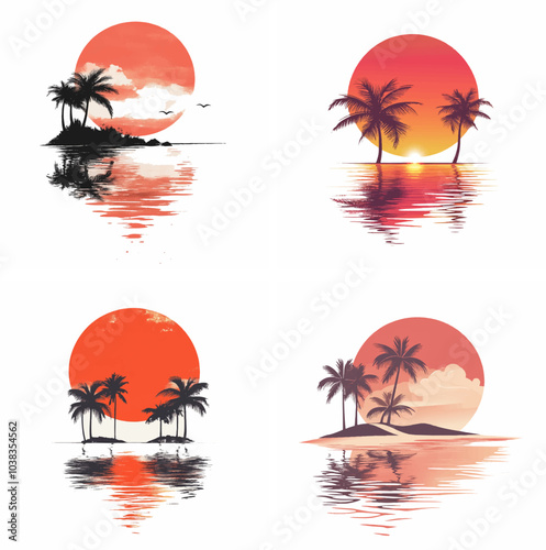 sunset beachside palm trees clipart of beach scene red sunset beach sunset beach California sunset