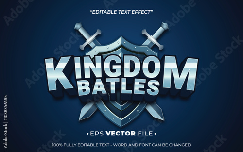 kingdom batles editable text effect vector 3d for game 