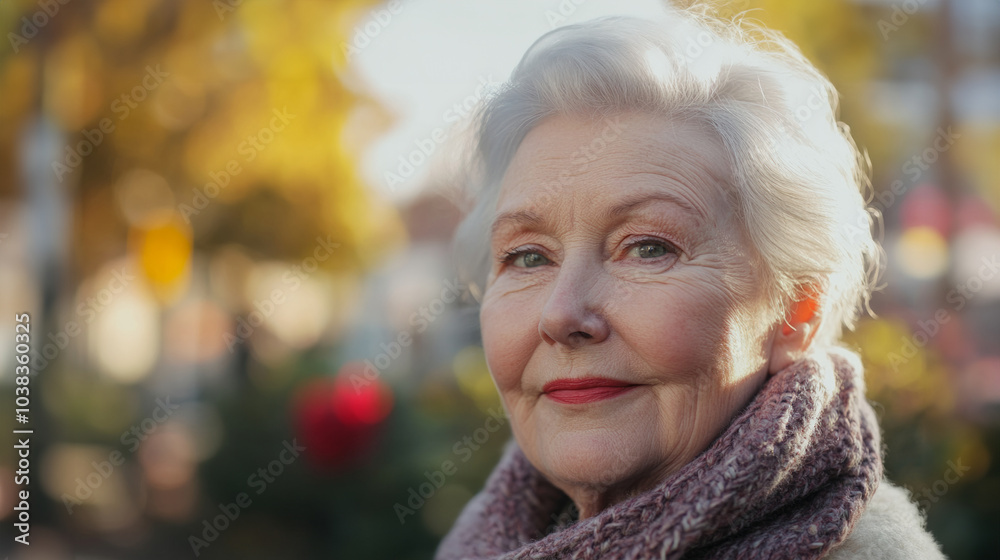 A woman with glowing skin enjoys the benefits of a recent facial treatment outdoors on a sunny day A woman with glowing skin enjoys the benefits of a recent facial treatment outdoors on a sunny day