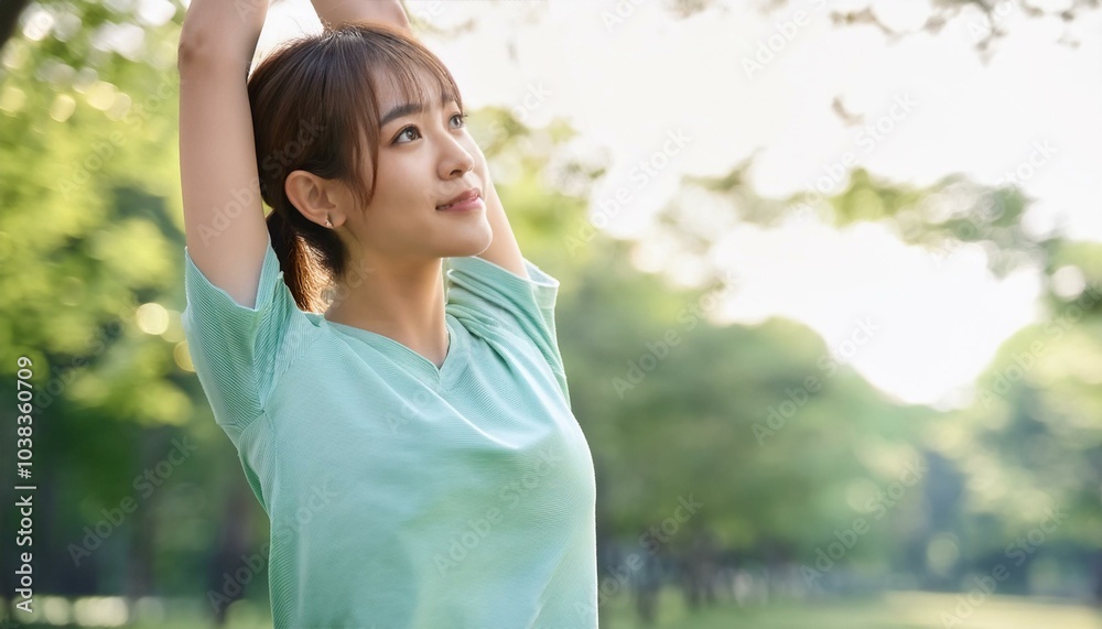 公園でストレッチをしている若いアジア人の女性。(Young Asian woman stretching in the park.)
公園でストレッチをしている若いアジア人の女性。(Young Asian woman stretching in the park.)