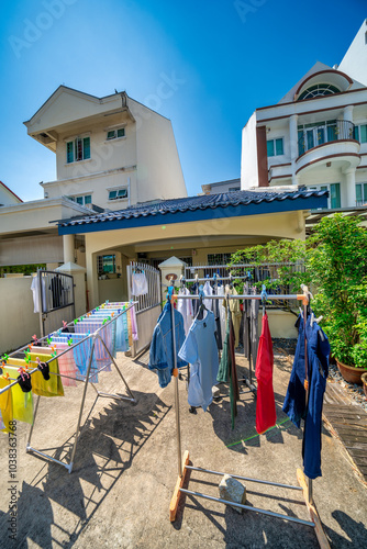 Singapore - September 14, 2023: Colourful buildings along the streets of Katong photo