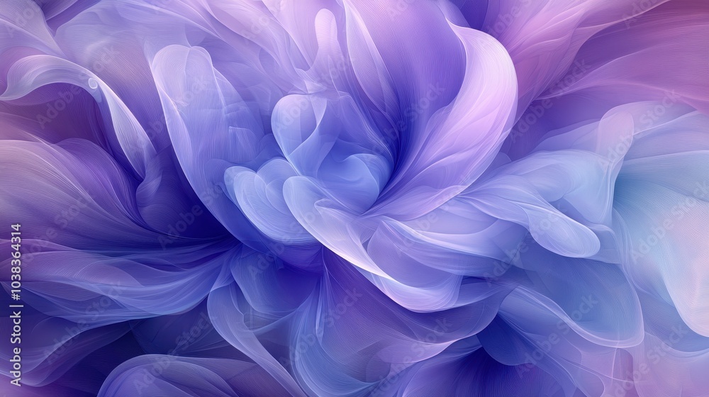 Obraz premium Abstract Purple and Blue Swirling Texture Background - Digital Art, Flowing Lines, Gradient Design.