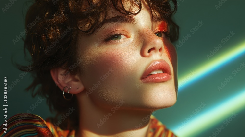 Studio portrait shoot with non-binary people photographed in cinematic lighting Studio portrait shoot with non-binary people photographed in cinematic lighting